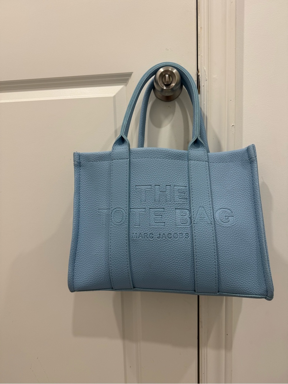 Marc Jacobs Light Blue Pebbled Leather Tote
